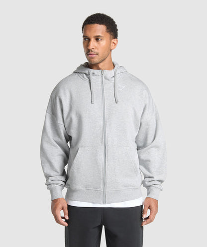 Crest Oversized Zip Up Hoodie - US 0627