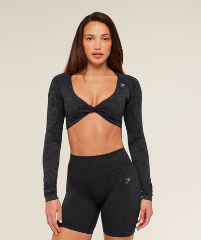 Adapt Animal X Whitney Long Sleeve Crop Top - US 2825