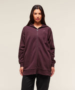 Covered Longline Zip Up Hoodie - US 9256