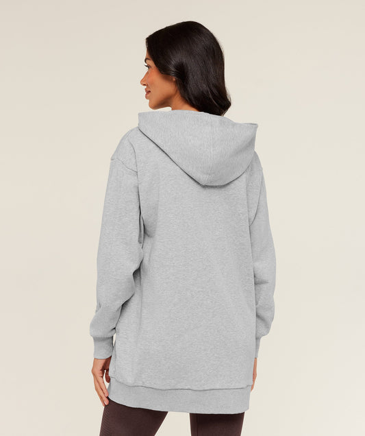 Covered Longline Zip Up Hoodie - US 6977
