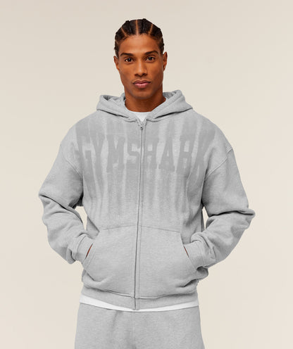 Fade Graphic Zip Through Hoodie - US 2536