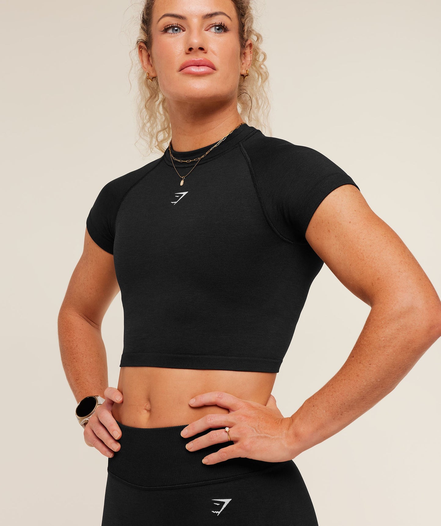 Interval Seamless Short Sleeve Crop Top - US 3559
